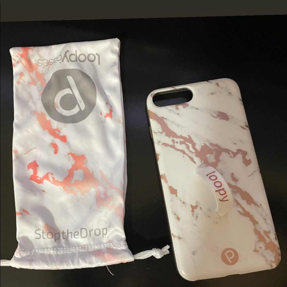 White Marble Loopy Case for iPhone 8 Plus